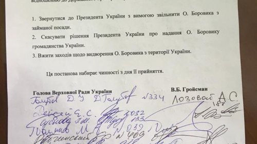 Нардепы собирают подписи за отставку Боровика
