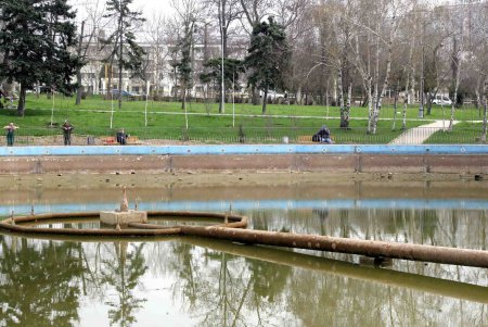 Большой пруд парка Победы высох до лета (фоторепортаж)