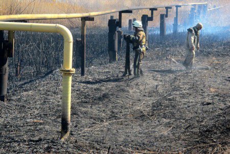 Пожар в Суворовском районе: от огня спасли газопровод (фото)