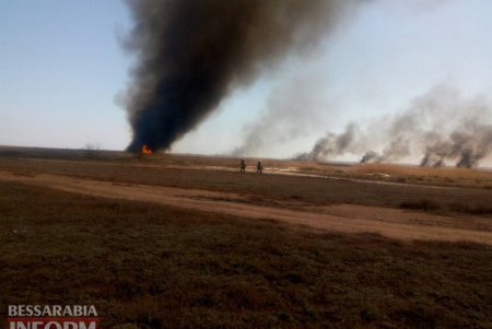 Масштабный пожар в в Белгород-Днестровском районе угрожает жилым домам (фото, видео)