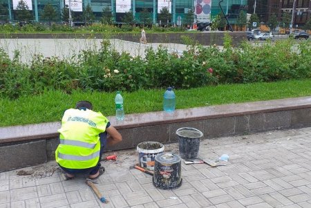 Отремонтировано основание монумента «Крылья Победы» (фото)