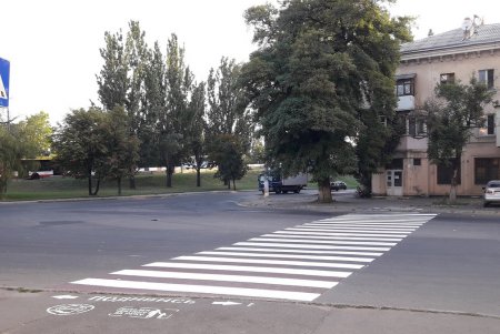 Возле школ на Академика Филатова обновили дорожную разметку (фото)