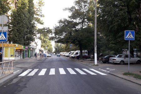 Возле школ на Академика Филатова обновили дорожную разметку (фото)