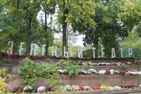 Красочные инсталляции из хризантем в осеннем Зеленом театре (фоторепортаж)