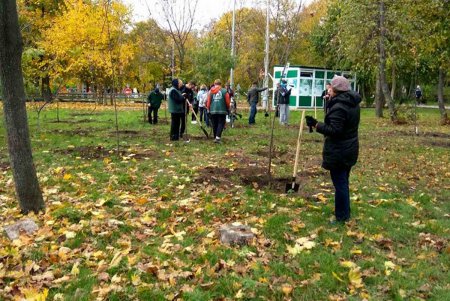 Дети и взрослые высадили более 500 деревьев в разных районах города (фото)