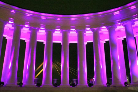 Воронцовскую колоннаду подсветили сиреневым цветом в честь Дня недоношенных детей (фоторепортаж)
