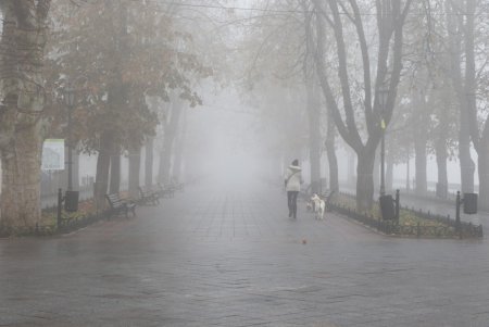 Утром центр Одессы «утонул» в тумане (фоторепортаж)
