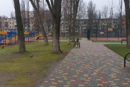 Стадион школы № 100 продолжают благоустраивать (фото)