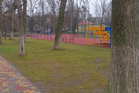 Стадион школы № 100 продолжают благоустраивать (фото)
