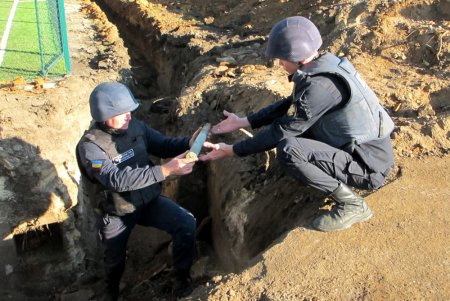Пиротехники уничтожили боеприпасы, найденные на территории школы в Беляевском районе (фото)