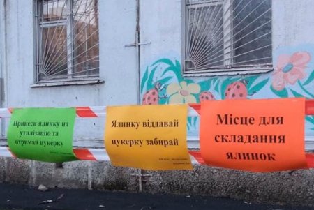 Горожане активно меняют новогодние елки на сладости (фото)
