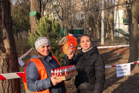 Горожане активно меняют новогодние елки на сладости (фото)