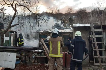 Пожар в Большевике: с камышей огонь перекинулся на жилой дом (фото)