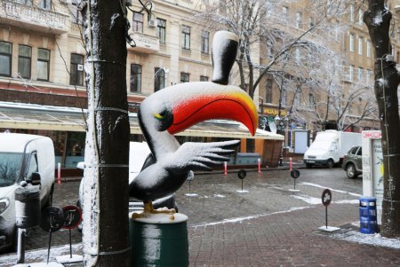 Город под снежными хлопьями (фоторепортаж)