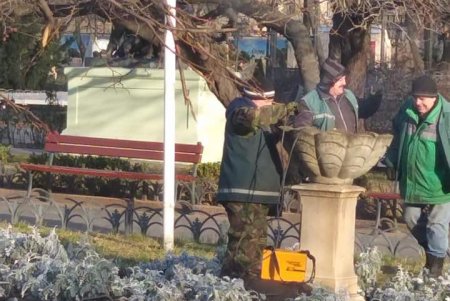 Вандалы повредили бетонную вазу в Горсаду (фото)