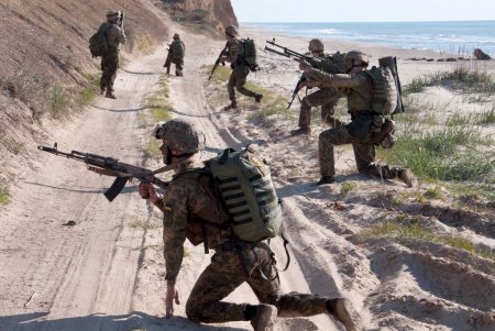 Учебный десант: в Николаевке морпехи захватили побережье и уничтожили артбатарею условного противника (фото)