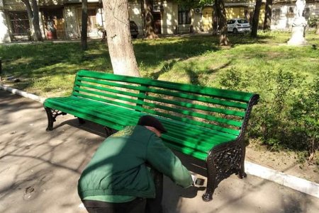 Коммунальщики привели в надлежащий вид памятники, провели уборку и отреставрировали скамейки (фото)