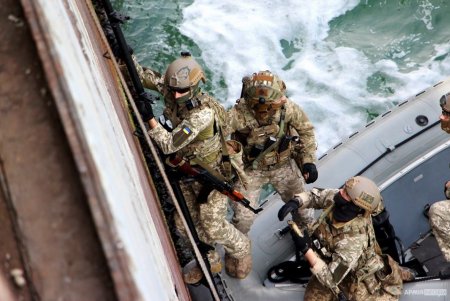 В Одесском порту бойцы морского спецназа ВМС освободили условно захваченное боевиками судно (фото)