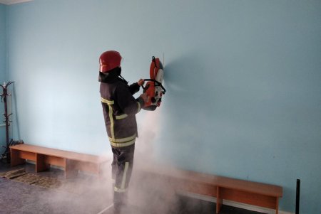 В Подольске, чтобы спасти из вентиляционной шахты котенка, спасателям пришлось разбивать стену комнаты (фото)