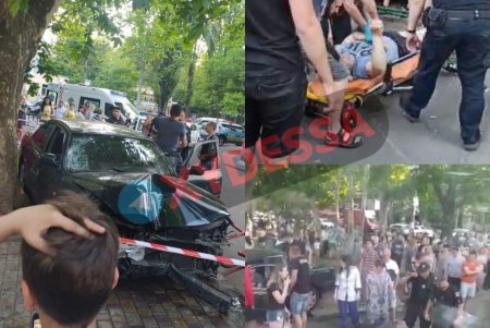 На Таирова иномарка выехала на тротуар и сбила мужчину (фото, видео)