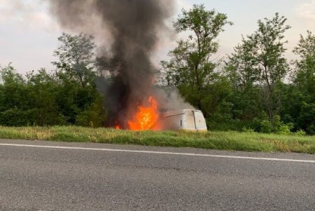 На трассе в Измаильском районе сгорело авто: водитель успел вовремя выпрыгнуть (фото, видео)
