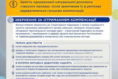 С сегодняшнего дня вместо «Пакета малыша» предоставляется денежная компенсация (инфографика)