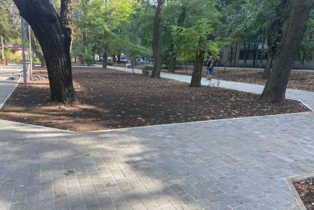 Сквер возле кинотеатра «Вымпел» озеленили и отремонтировали в нем площадки для проведения массовых мероприятий (фото)