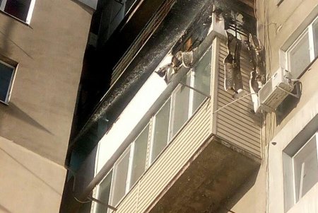 В высотке на Молдаванке горел балкон: для ликвидации огня понадобилось восемь пожарных машин (фото)