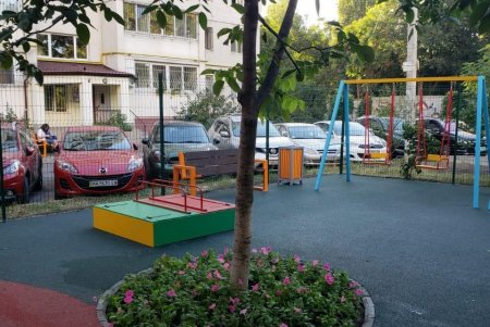 Во дворе Приморского района установили детскую и баскетбольную площадку, высадили цветы и кустарники (фото)