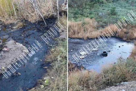 В Суворовском районе образовалось озеро из нефтепродуктов, которые незаконно сливают с территории автобазы (фото)
