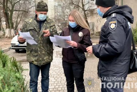 Полицейские Одесской области проверяют документы у продавцов новогодних деревьев (фото, видео)