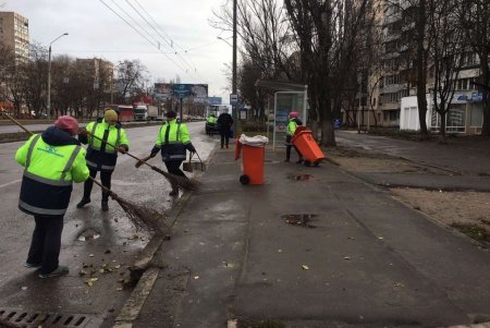 Собирали листья, очищали рельсы: к Новому году коммунальщики наводят в городе чистоту (фото)