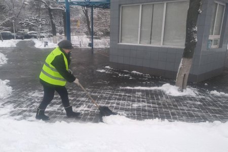 От снега очищены городские бюветы, памятники и фонтаны (фото)