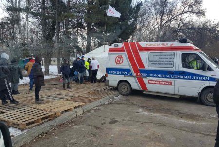 На поселке Котовского открыли мобильный пункт обогрева (фото)