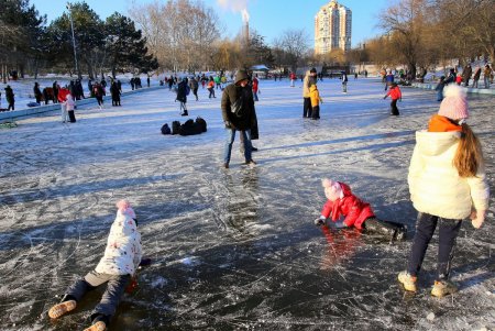 Морозный воскресный день в парке Победы (фоторепортаж)
