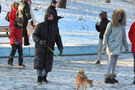 Морозный воскресный день в парке Победы (фоторепортаж)