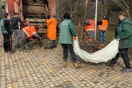 К окончанию зимы коммунальщики навели порядок в дендропарке Победы и на Старосенной площади (фото)