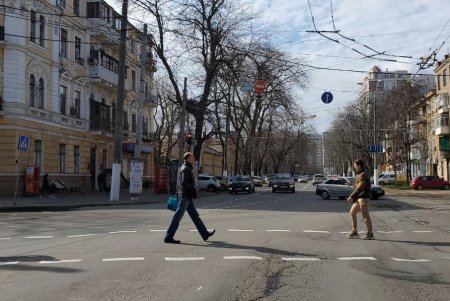 На оживленном перекрестке в районе парка Шевченко обновили разметку пешеходного перехода (фото)