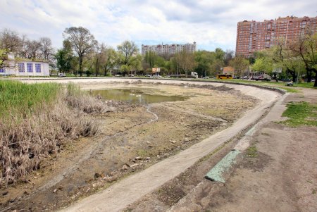 В Дюковском парке чистят малый пруд (фоторепортаж)