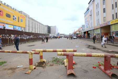 На Екатерининской перекрыли движение транспорта (фоторепортаж)