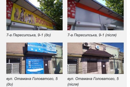 Здания в Суворовском районе очистили от десятков рекламных конструкций, размещенных с нарушениями (фото)