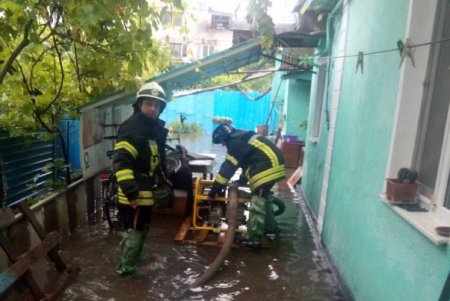 Дождевая вода затопила дворы и дом в Одесской области (фото)
