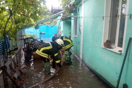 Дождевая вода затопила дворы и дом в Одесской области (фото)