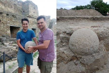 В Аккерманской крепости нашли уцелевшее турецкое каменное ядро (фото)
