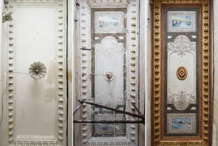 В историческом здании Лютеранского переулка восстановлены уникальные потолочная роспись и падуга (фото)