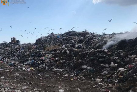 Третий раз за две недели пылает свалка в Белгород-Днестровском районе (фото)