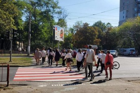 В городе обновлена дорожная разметка перед двумя школами и гимназией