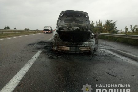На трассе Киев-Одесса автомобиль врезался в грузовик и загорелся: очевидцы говорят о погибшем (фото)