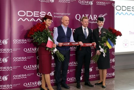 В аэропорту Одессы торжественно встретили первый рейс из столицы Катара (фоторепортаж)