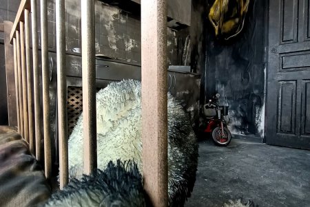 В уникальном классе со «сгоревшей» комнатой за стеклом для школьников провели первый урок (фото)